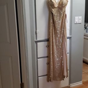 Night dress with left side slit